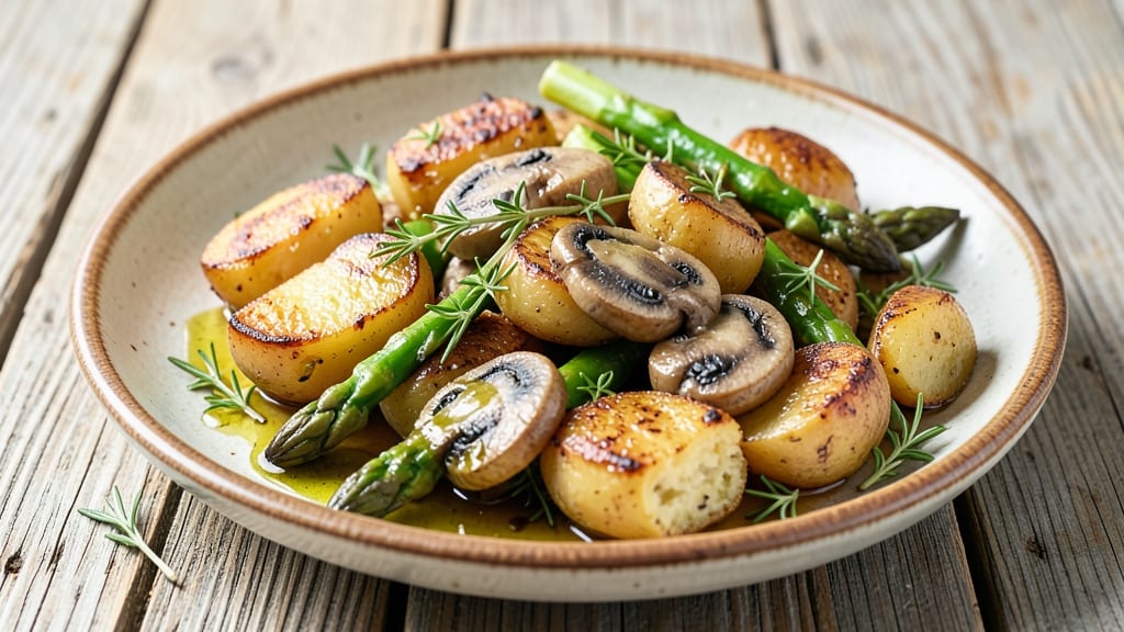 Asparagus Mushroom Potato Recipe: Herb-Infused Roast with Crispy Edges