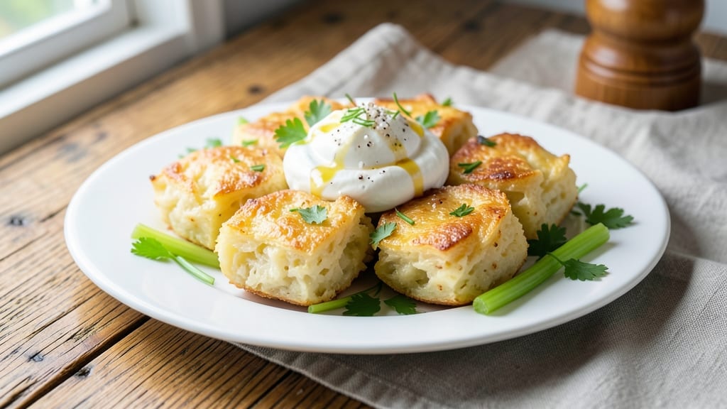 Baked Mashed Potato Bites Recipe: Celery-Topped Crunch Meets Velvety Spud Softness