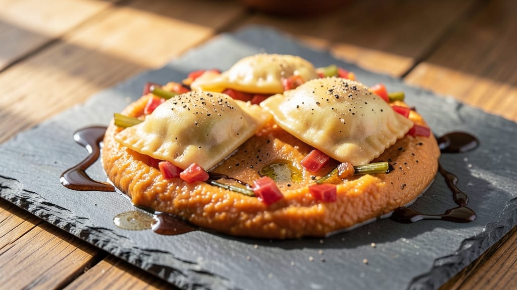 Sweet Potato Ravioli Filling Recipe: Nutmeg-Kissed Spice Swirl With Celery Crown Crunch