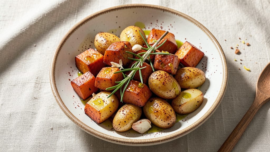 Sweet Potato and Idaho Potato Recipe: Roasted Trio With Caramelized Sweetness