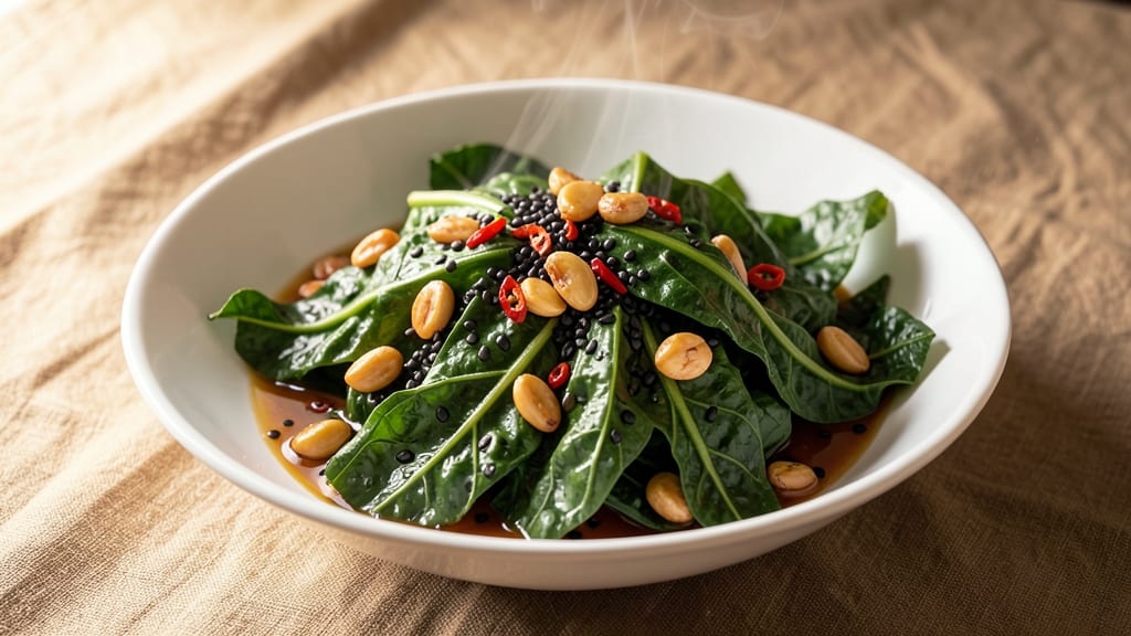 Sweet Potato Leaves Chinese Recipe: Wok-Fried Greens With Garlic and Chili Heat