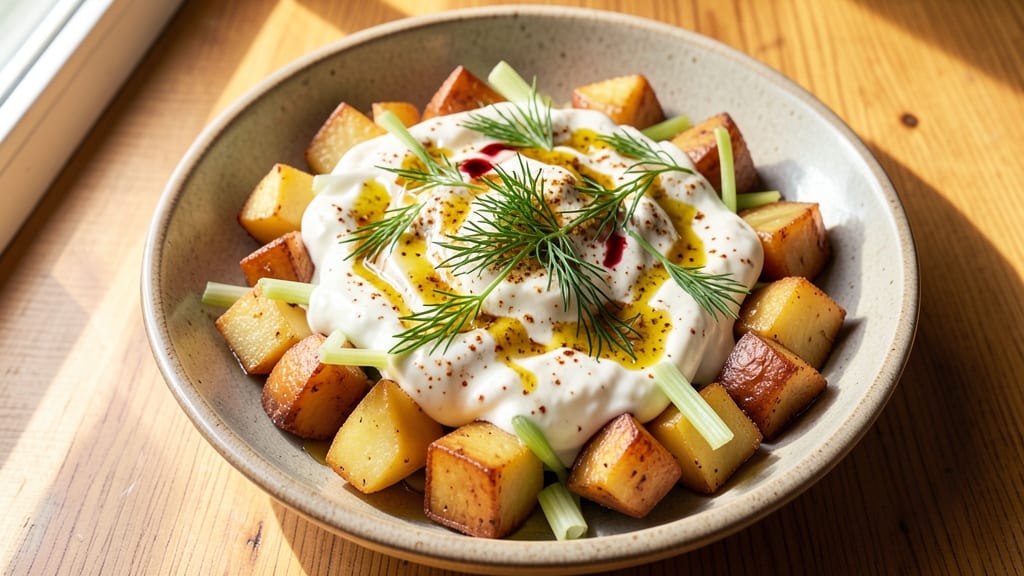 Awesome Potato Salad Recipe: Bold Mustard-Kissed Crunch with Cool Yogurt Twist
