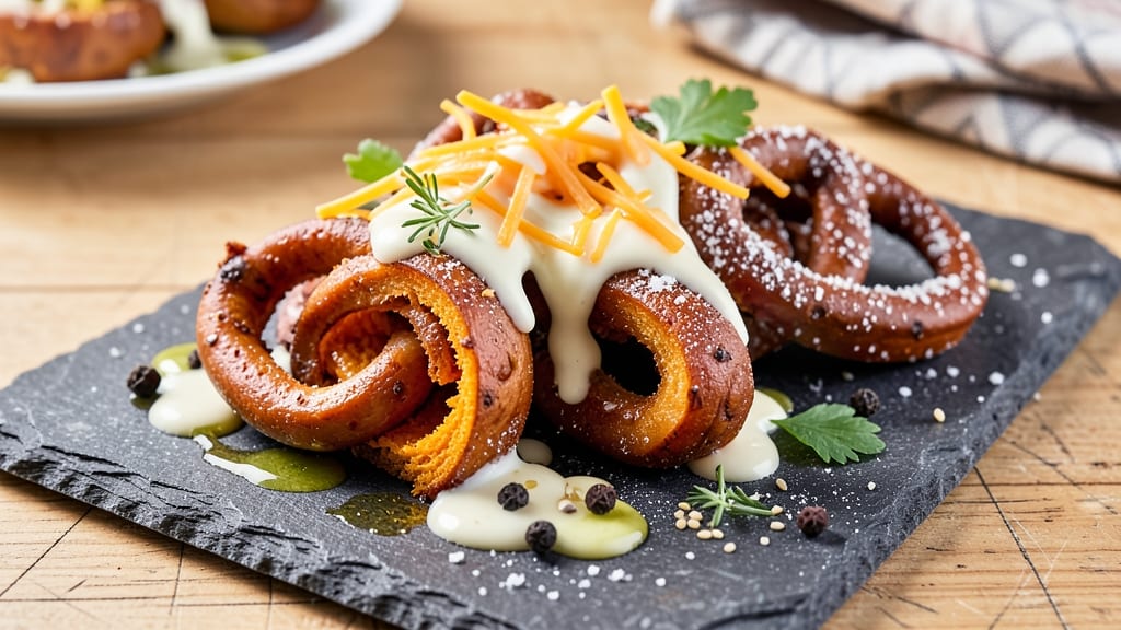 Sweet Potato Pretzel Recipe: Crispy Celery Crown Over Nutty Cheese Bliss