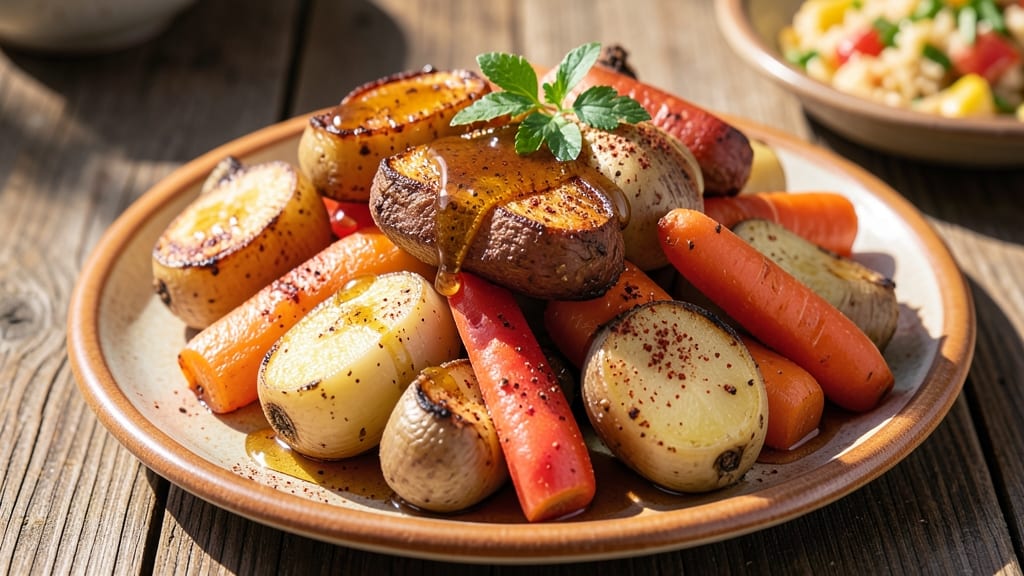 Turnip, Sweet Potato, and Carrot Recipe: One-Pan Roasted Medley With Honey-Glazed Crunch