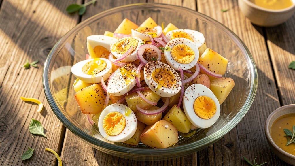 Spanish Potato Salad Recipe with Eggs: Spanish-Style Creaminess With Crispy Egg Whites