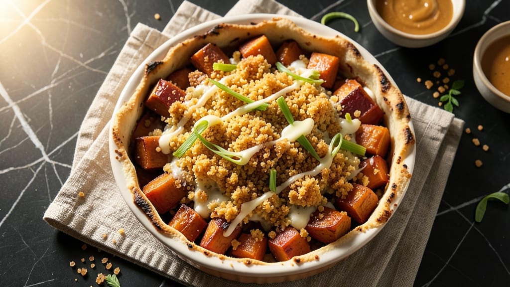 Sweet Potato Casserole Recipe in Spanish: Crispy Celery Crown Over Creamy Rum-Spiced Bliss