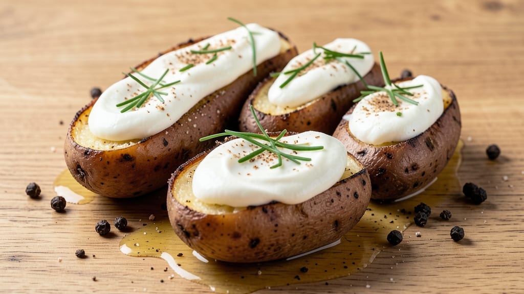 Baked Potato and Sour Cream Recipe: Buttery Crisp Skin With Ultra-Creamy Centers