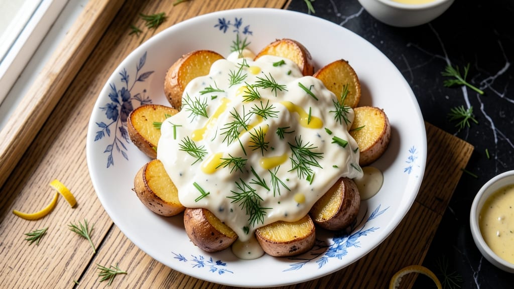 Baked Potato Salad Recipe With Sour Cream: Crispy Celery Crown Over Creamy Herb Dream