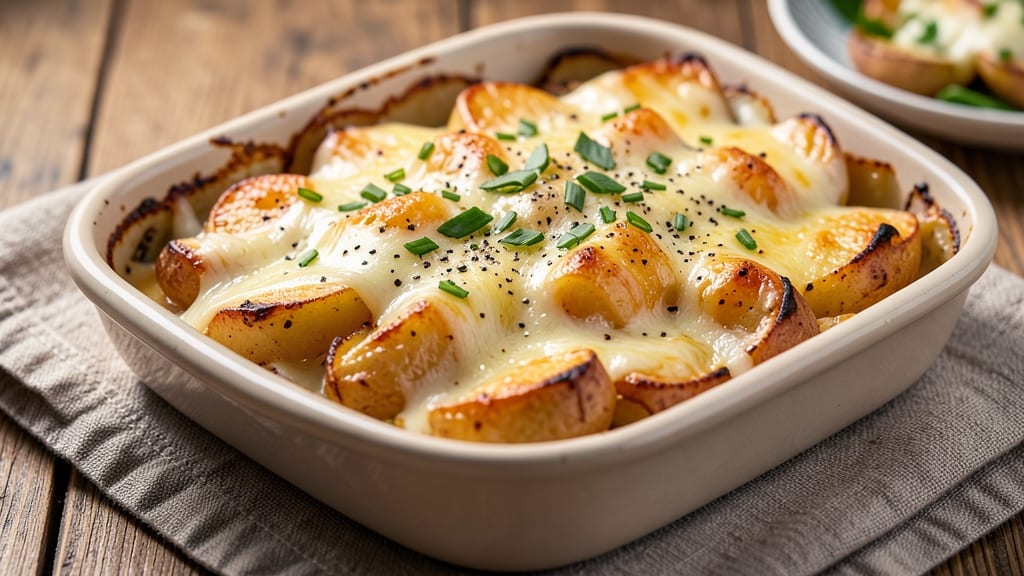Au Gratin Potato Recipe With Cheddar Cheese: Crispy Celery Crown Over Melty Cheese Bliss