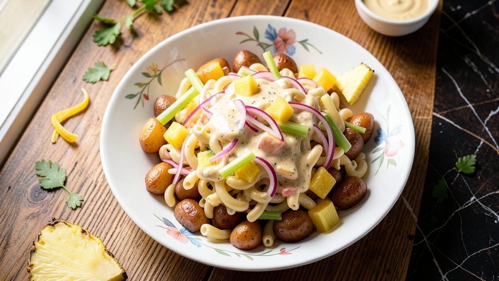 Authentic Hawaiian Macaroni and Potato Salad Recipe: Pineapple-Lime Zing and Crispy Celery Crown