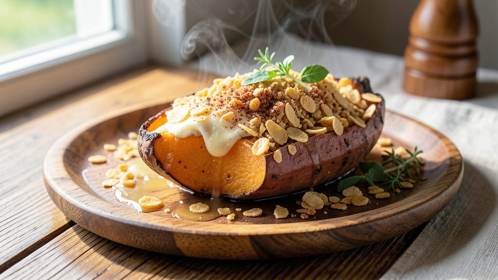 Sweet Potato Recipe with Corn Flakes: Crunchy Topping Meets Silky Sweetness
