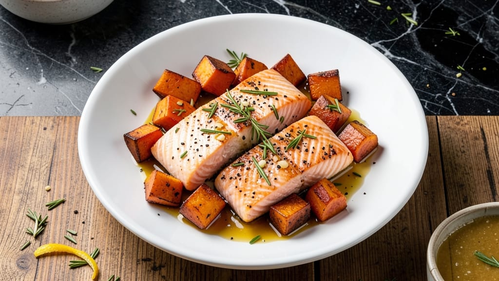 American Journey Salmon & Sweet Potato Recipe: Pan-Seared Salmon Meets Caramelized Spuds