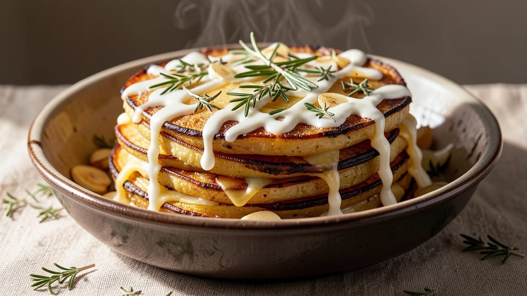 Baked Layered Potato Recipe: Herb-Infused Crispy Top, Creamy Cheese Core