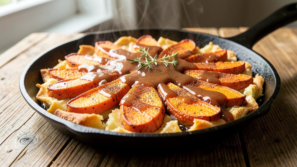 Sweet Potato Flapjack Recipe: Caramelized Spice Crunch With Celery Crown