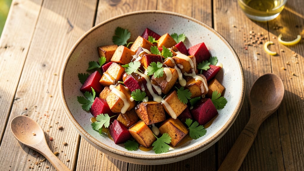 Sweet Potato and Beetroot Salad Recipe: Earthy Roasted Sweetness With Citrus Zing