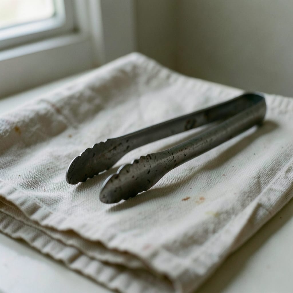 The metal tongs
