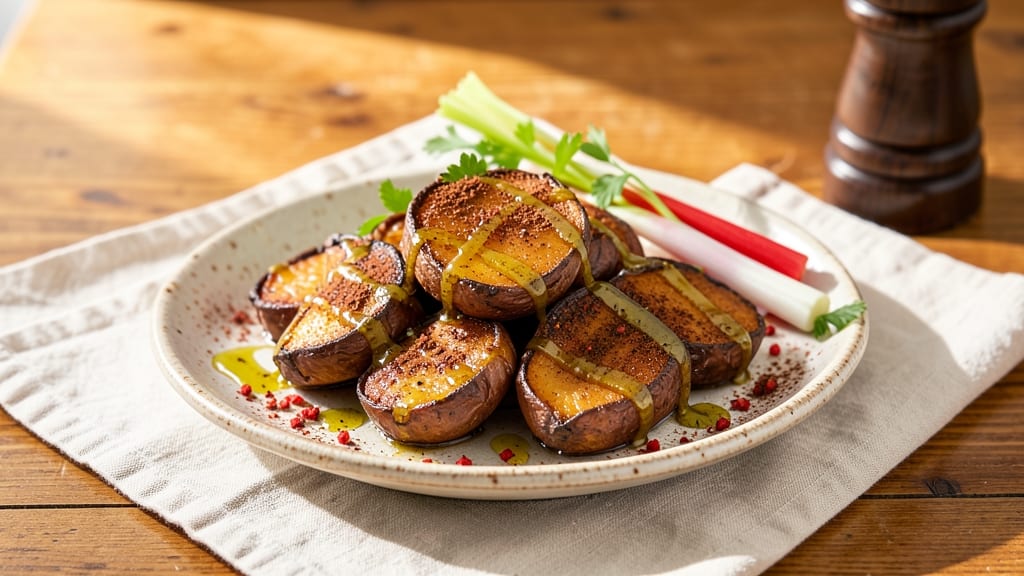 Turkish Sweet Potato Recipe: Cinnamon-Spiced Roast with Crispy Celery Crown
