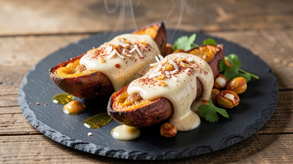 Sweet Potato High-Protein Recipe: Nutty Crunch and Creamy Spice Balance