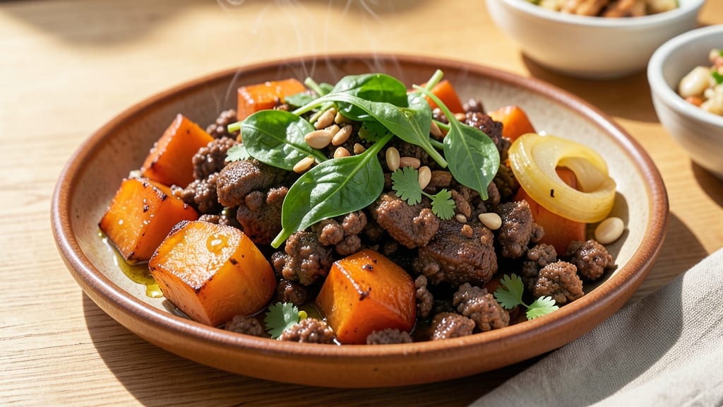 Sweet Potato Spinach Ground Turkey Recipe: Savory-Sweet One-Pan Protein Bowl