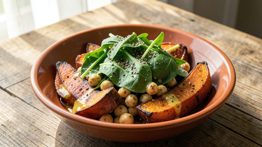 Vegan Sweet Potato and Spinach Recipe: Roasted Earthiness Meets Creamy Coconut Bliss