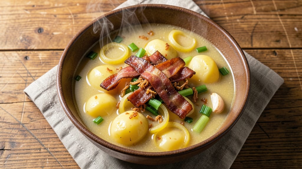 Best Loaded Potato Soup Recipe Ever: Celery Crown Crunch Over Smoky Bacon Bliss