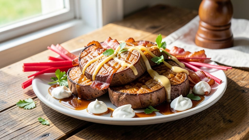 Sweet Potato Royale Recipe: Crispy Celery Crown Over Smoky Maple Bliss