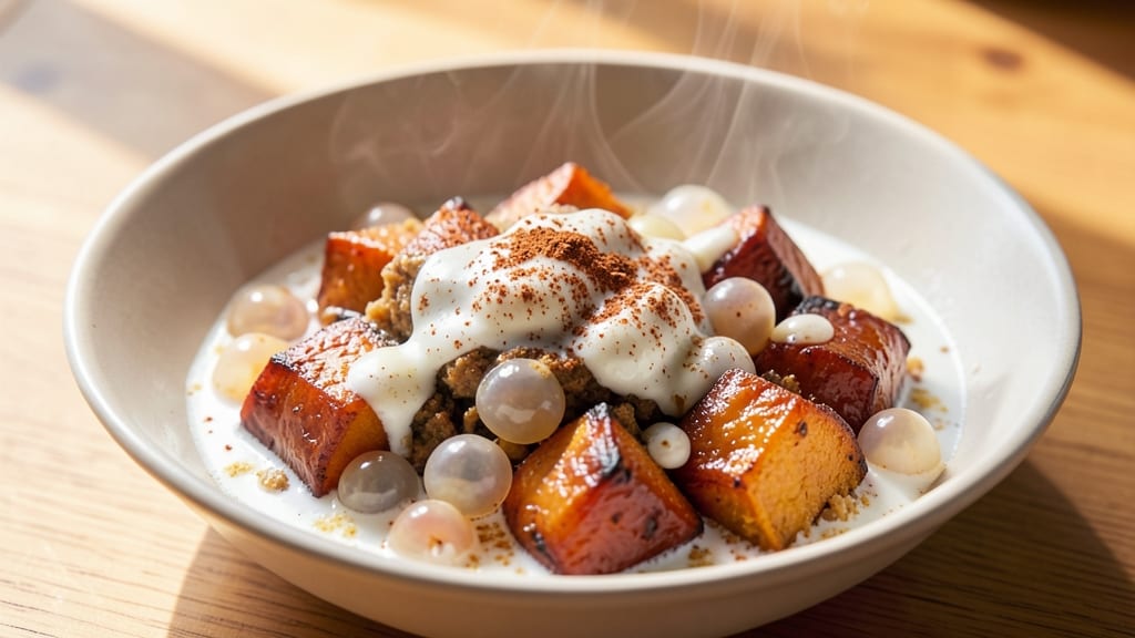 Sweet Potato Tapioca Recipe: Silky Tapioca Pearls in Spiced Sweet Potato Broth